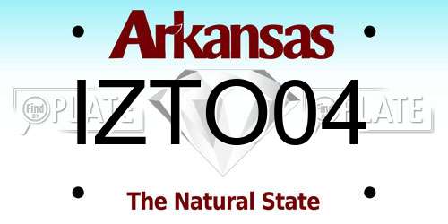 IZTO04 Arkansas License Plate