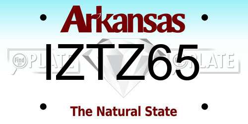 IZTZ65 Arkansas License Plate