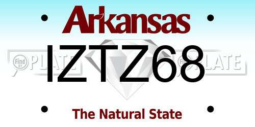 IZTZ68 Arkansas License Plate