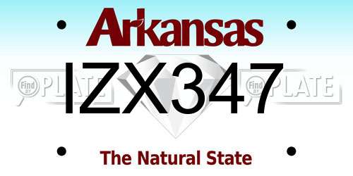 IZX347 Arkansas License Plate