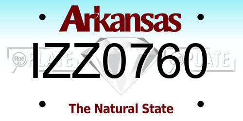 IZZ0760 Arkansas License Plate