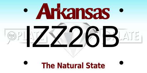 IZZ26B Arkansas License Plate