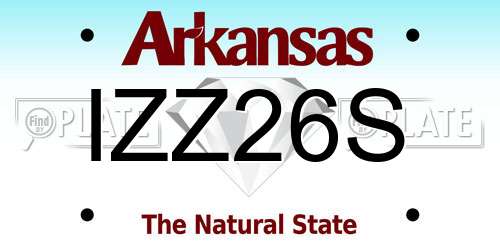 IZZ26S Arkansas License Plate