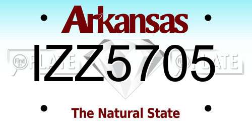 IZZ5705 Arkansas License Plate