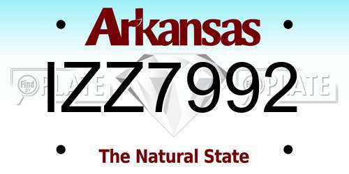 IZZ7992 Arkansas License Plate