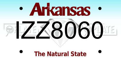 IZZ8060 Arkansas License Plate