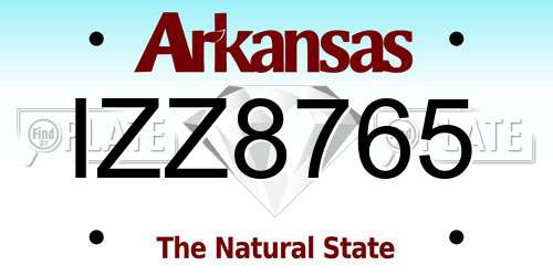 IZZ8765 Arkansas License Plate