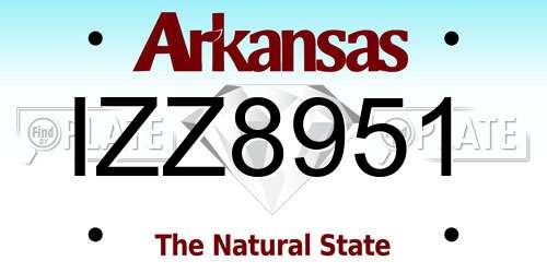 IZZ8951 Arkansas License Plate