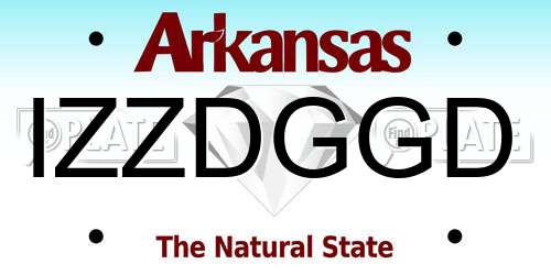 IZZDGGD Arkansas License Plate