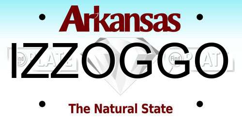 IZZOGGO Arkansas License Plate
