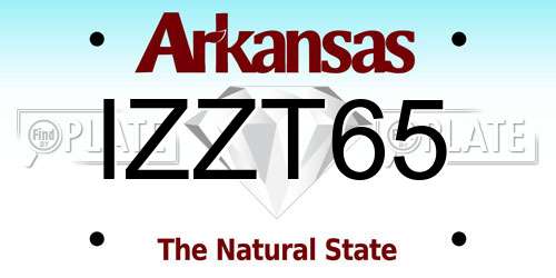 IZZT65 Arkansas License Plate