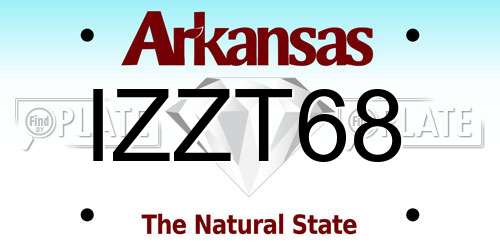 IZZT68 Arkansas License Plate