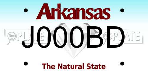J000BD Arkansas License Plate