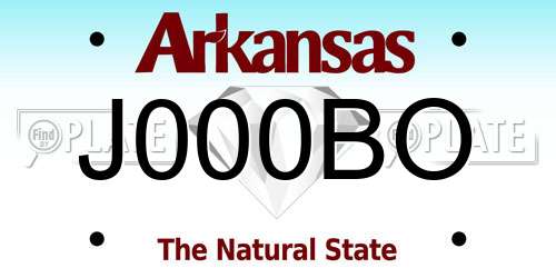 J000BO Arkansas License Plate
