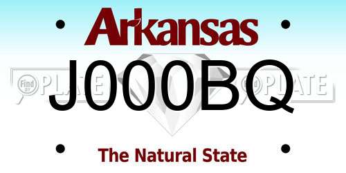 J000BQ Arkansas License Plate