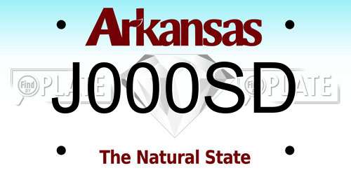 J000SD Arkansas License Plate