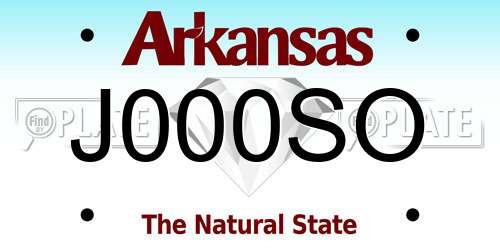 J000SO Arkansas License Plate