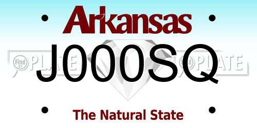 J000SQ Arkansas License Plate