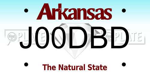 J00DBD Arkansas License Plate