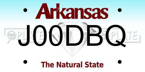 J00DBQ Arkansas License Plate