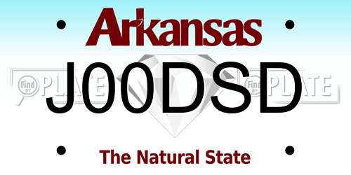 J00DSD Arkansas License Plate