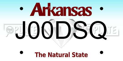 J00DSQ Arkansas License Plate