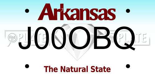 J00OBQ Arkansas License Plate