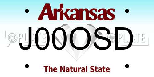J00OSD Arkansas License Plate