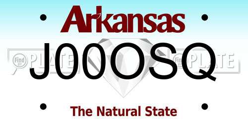 J00OSQ Arkansas License Plate