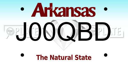J00QBD Arkansas License Plate
