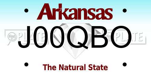 J00QBO Arkansas License Plate