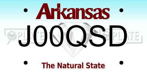 J00QSD Arkansas License Plate
