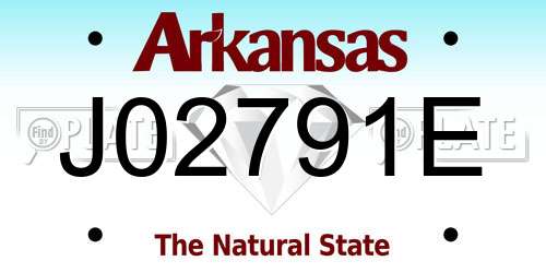 J02791E Arkansas License Plate