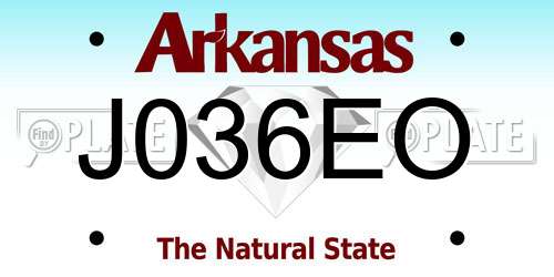 J036EO Arkansas License Plate
