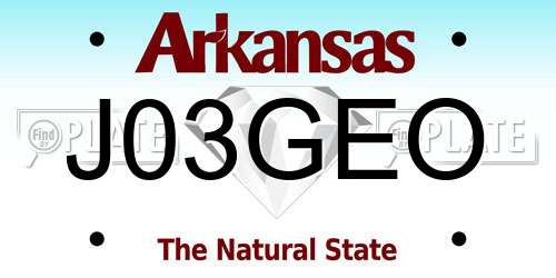 J03GEO Arkansas License Plate