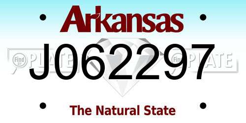 J062297 Arkansas License Plate
