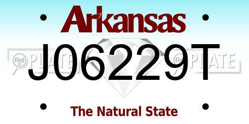 J06229T Arkansas License Plate