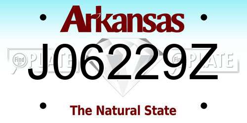 J06229Z Arkansas License Plate