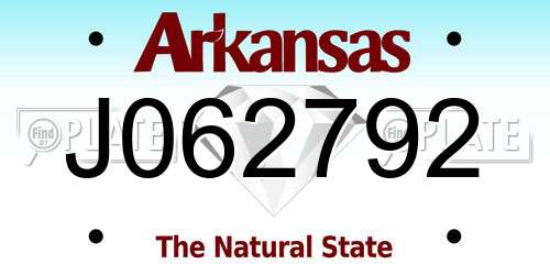 J062792 Arkansas License Plate