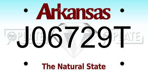 J06729T Arkansas License Plate