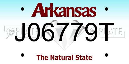 J06779T Arkansas License Plate