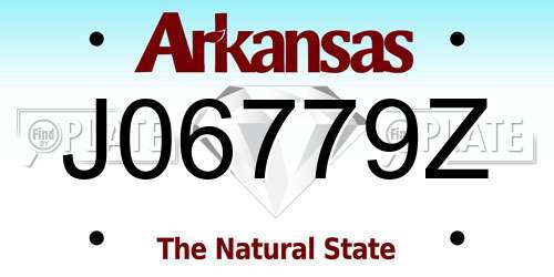 J06779Z Arkansas License Plate