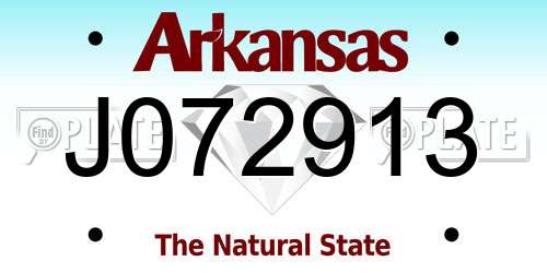 J072913 Arkansas License Plate