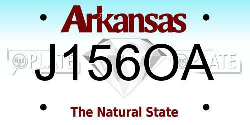J156OA Arkansas License Plate