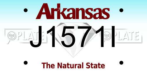 J1571I Arkansas License Plate