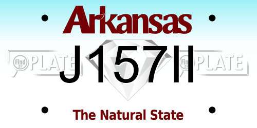 J157II Arkansas License Plate