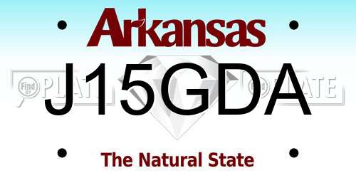 J15GDA Arkansas License Plate