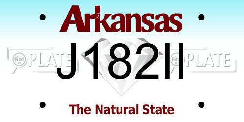 J182II Arkansas License Plate