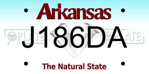 J186DA Arkansas License Plate