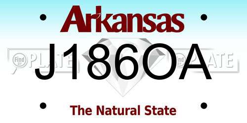 J186OA Arkansas License Plate
